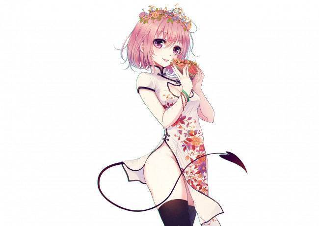 Обои картинки фото аниме, to love ru, хвост, сердце, девушка, арт