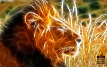 Картинка календари рисованные +векторная+графика профиль лев взгляд 2018