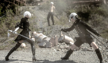 Картинка разное маски +карнавальные+костюмы парни андроиды 2в девушка развалины 9s