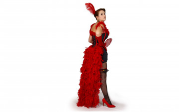 Картинка девушки -unsort+ брюнетки темноволосые веер шлейф перья