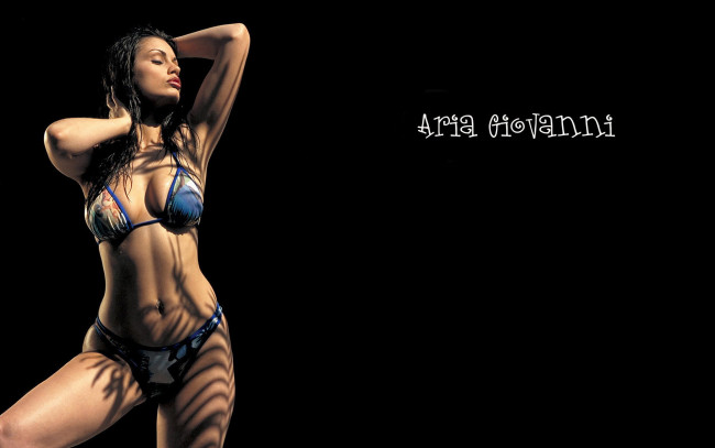 Обои картинки фото девушки, aria giovanni, брюнетка, купальник, тень