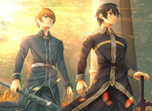 Картинка аниме sword+art+online мастера меча онлайн kirito kirigaya+kadzuto armin ?????