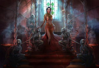 Картинка фэнтези красавицы+и+чудовища девушка фон взгляд платье лестница скульптура