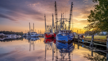 обоя корабли, разные вместе, рыбацкие, суда