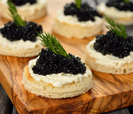 Картинка еда икра хлеб масло черная укроп деликатес