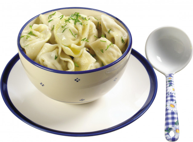 Обои картинки фото еда, пельмени,  манты,  вареники, миска, отварные, ложка