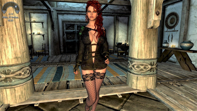 Обои картинки фото видео игры, the elder scrolls v,  skyrim, девушка, чулки