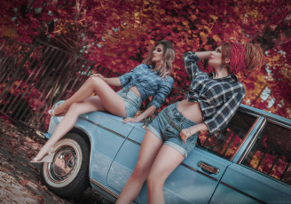 Картинка девушки+и+авто автомобили -авто+с+девушками девушки женщины две вместе разные сексуальные модели звёзды позируют попы груди ножки разная обувь верхняя стильная одежда нижнее эротическое бельё трусы лифчик аксессуары макияж колготки чулки и множество элементов на фотографии