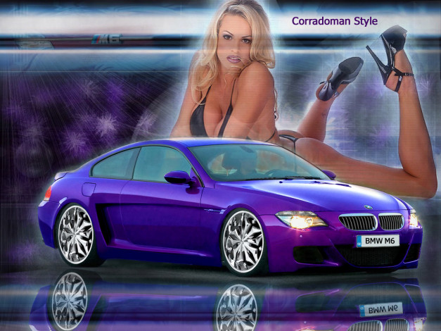 Обои картинки фото bmw, 6series, автомобили, авто, девушками