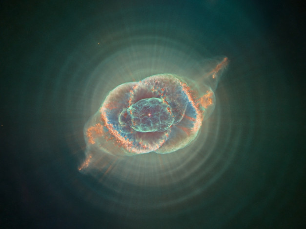 Обои картинки фото туманность, кошачий, глаз, космос, галактики, туманности