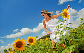 Картинка -Unsort+Блондинки девушки unsort блондинки подсолнухи