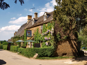 Картинка города здания дома великобритания оксфордшир great tew