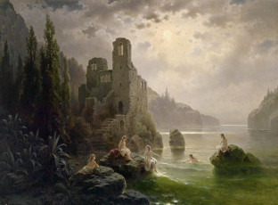 Картинка рисованные albert rieger купальщица