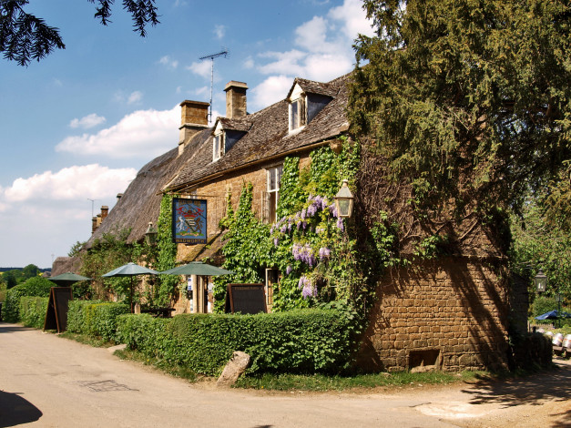 Обои картинки фото города, здания, дома, великобритания, оксфордшир, great, tew