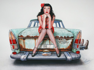 Картинка christiane vleugels рисованные авто девушка ноги