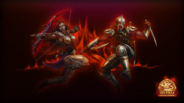 Картинка легенда наследие драконов видео игры legend legacy of the dragons огонь лук воин воительница