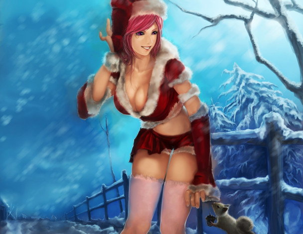 Обои картинки фото one, piece, аниме, белка, jewelry, bonnie, арт, зима