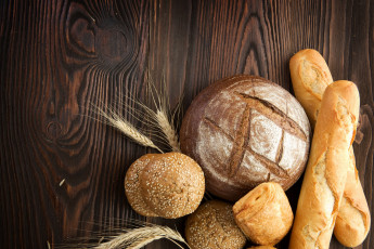 Картинка еда хлеб +выпечка колоски стол выпечка багеты булочка