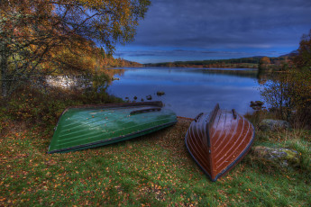 Картинка корабли лодки +шлюпки река лес берег лужайка