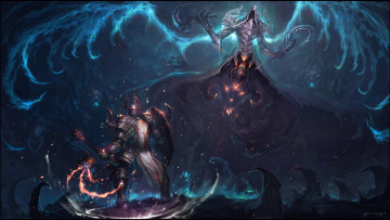 Картинка видео+игры diablo+iii +reaper+of+souls дьявол арт серпы крылья воин пламя монстр рога