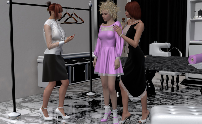 Обои картинки фото рetula рenrose, 3д графика, people , люди, платье, девушки