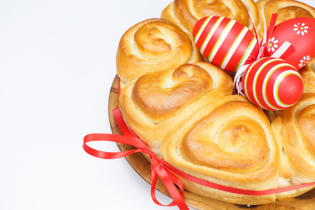 Обои картинки фото праздничные, пасха, яйца, кулич