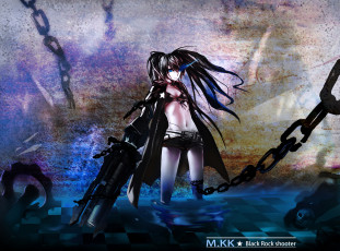 Картинка аниме black+rock+shooter взгляд брюнетка девушка арт kuroi mato black rock shooter