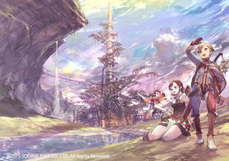 Картинка аниме город +улицы +здания jikan hakushaku строения фантастика арт