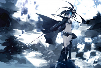 Картинка аниме black+rock+shooter black rock shooter оружие takka девушка kuroi mato