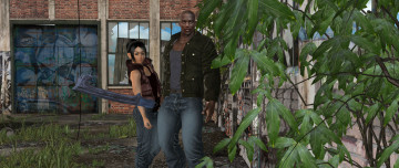 Картинка 3д+графика фантазия+ fantasy девушка оружие мужчина фон взгляд