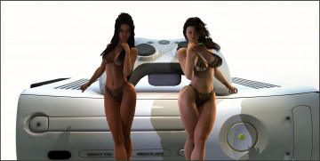 Картинка 3д+графика люди+ people фон взгляд девушки