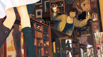 Картинка аниме unknown +другое жидкости ноги девушка лаборатория силуэт колбы парень арт zipperradio