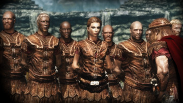 Картинка tes+iv+ путь+судьбы+vl 3д+графика фантазия+ fantasy девушка взгляд фон воины