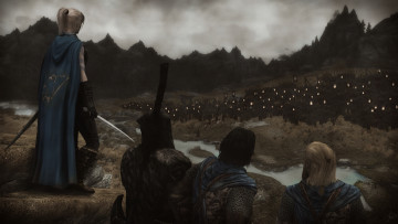 Картинка tes+iv+ путь+судьбы+vl 3д+графика фантазия+ fantasy девушка взгляд фон солдаты