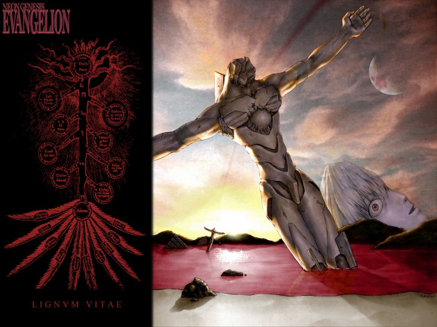 Обои картинки фото аниме, evangelion, eva, angel, ангел, статуя, rei