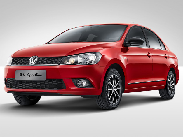 Обои картинки фото автомобили, volkswagen, красный, 2014г, sportline, cn-spec, jetta