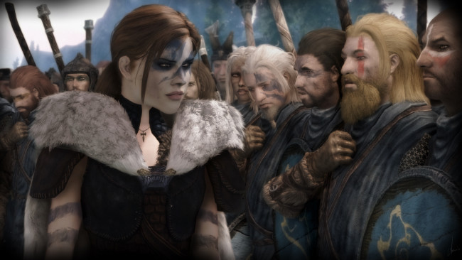 Обои картинки фото 3д графика, фантазия , fantasy, девушка, взгляд, фон, солдаты