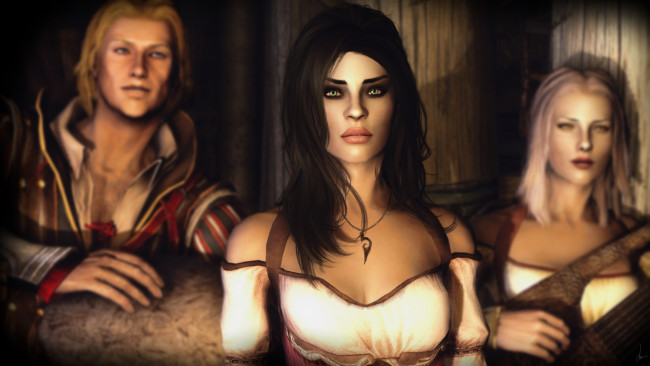 Обои картинки фото tes iv , путь судьбы vl, 3д графика, фантазия , fantasy, девушка, взгляд, фон