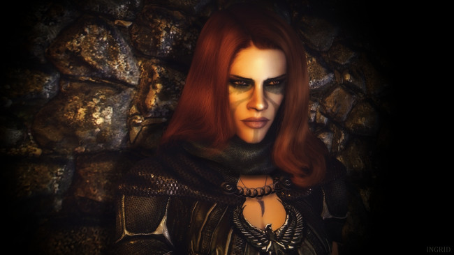 Обои картинки фото tes iv , путь судьбы vl, 3д графика, фантазия , fantasy, девушка, взгляд, фон