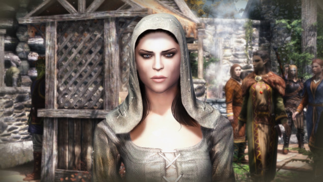 Обои картинки фото tes iv , путь судьбы vl, 3д графика, фантазия , fantasy, девушка, взгляд, фон