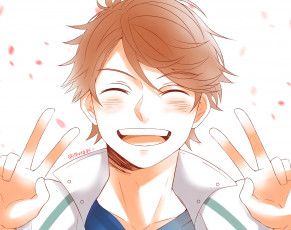 Картинка аниме haikyuu улыбка парень