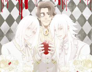 Картинка аниме dramatical+murder парни кровь розы