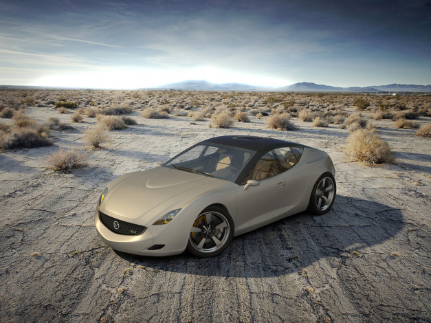 Обои картинки фото mazda rx z concept, автомобили, 3д, 3d, бежевая, car, concept, rx, z, mazda