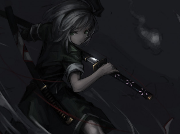 Обои картинки фото аниме, touhou, konpaku, youmu