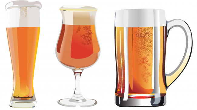 Обои картинки фото векторная графика, еда , food, пиво, бокалы