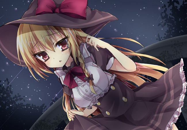 Обои картинки фото аниме, touhou, kirisame, marisa