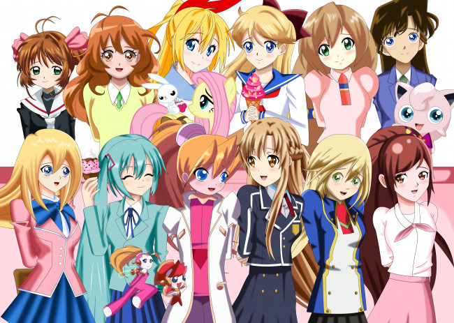 Обои картинки фото аниме, unknown,  другое, девушки, взгляд, фон