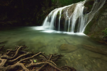 Картинка природа водопады поток скала