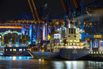 Картинка hamburg корабли порты+ +причалы контейнеровоз