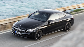 Картинка mercedes-benz+amg+c43+coupe+4matic+night+package+2019 автомобили mercedes-benz c43 coupe 4matic night amg carbon package 2019